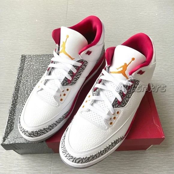 Air Jordan 3 Retro Cardinal Red Men’s - Picture 5 of 8